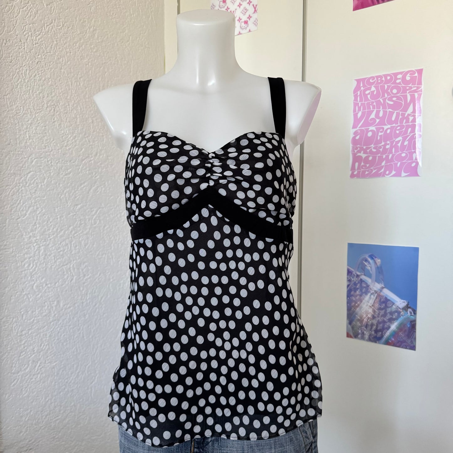 Polka dot cami top (M)