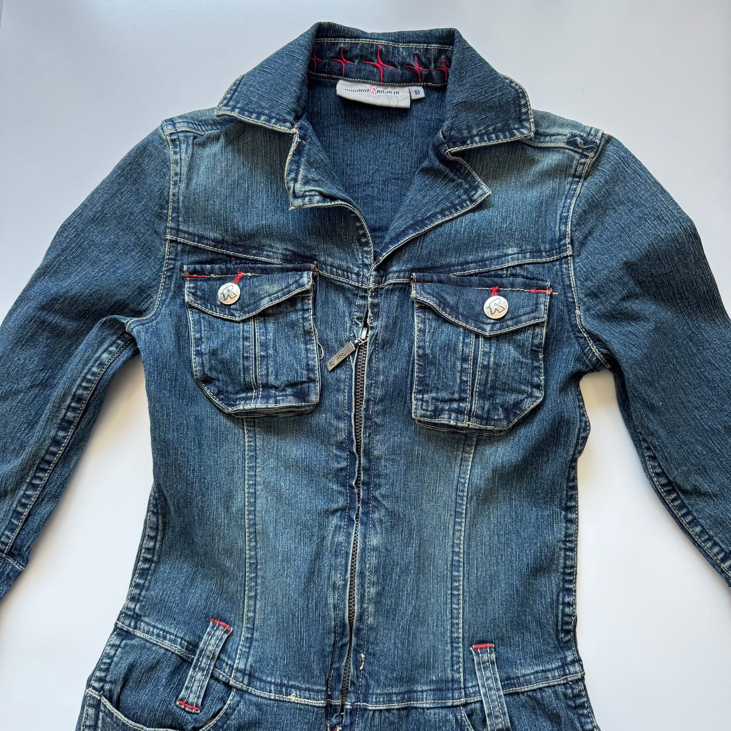 Y2k vintage denim bodysuit (XS)