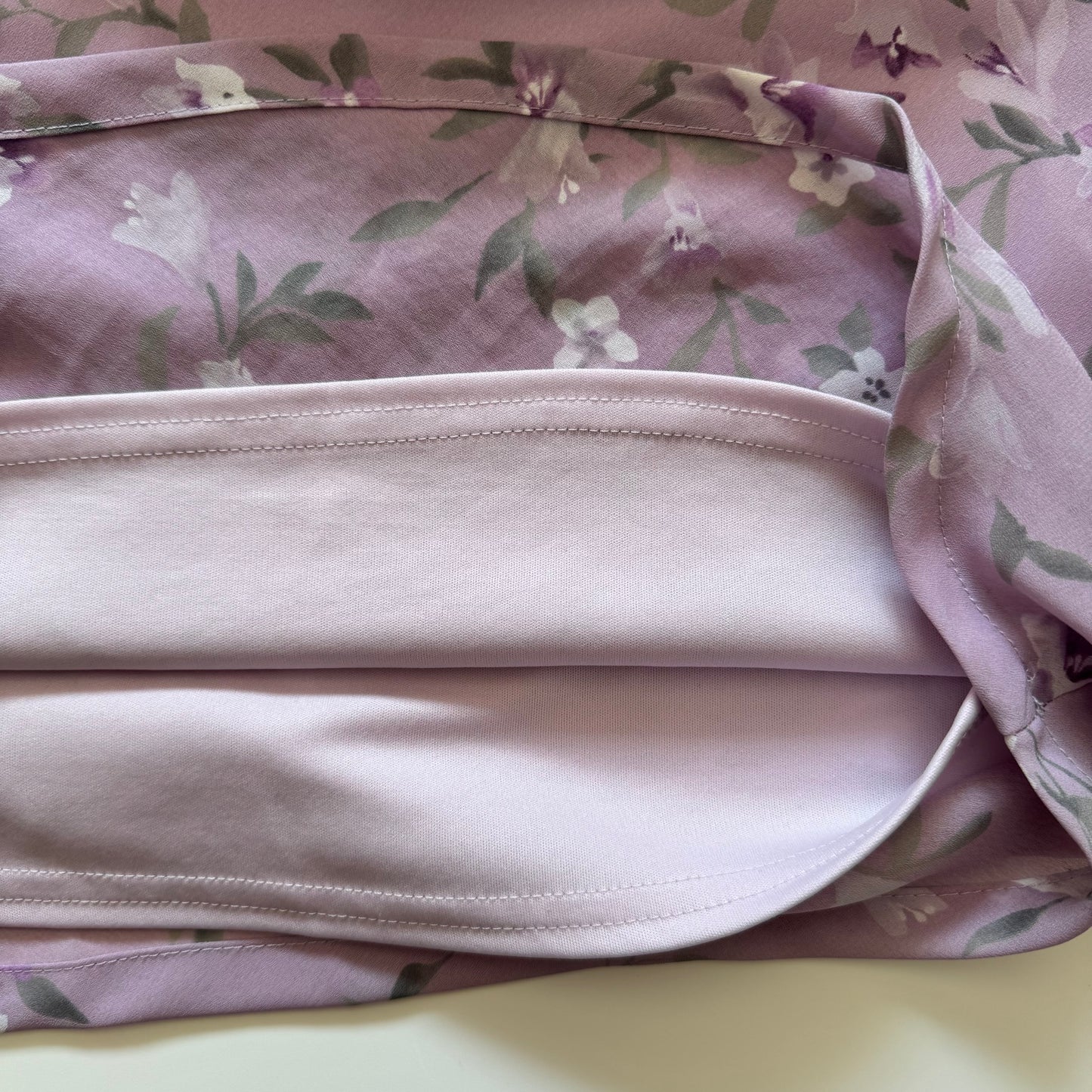 Purple floral midi dress (M)