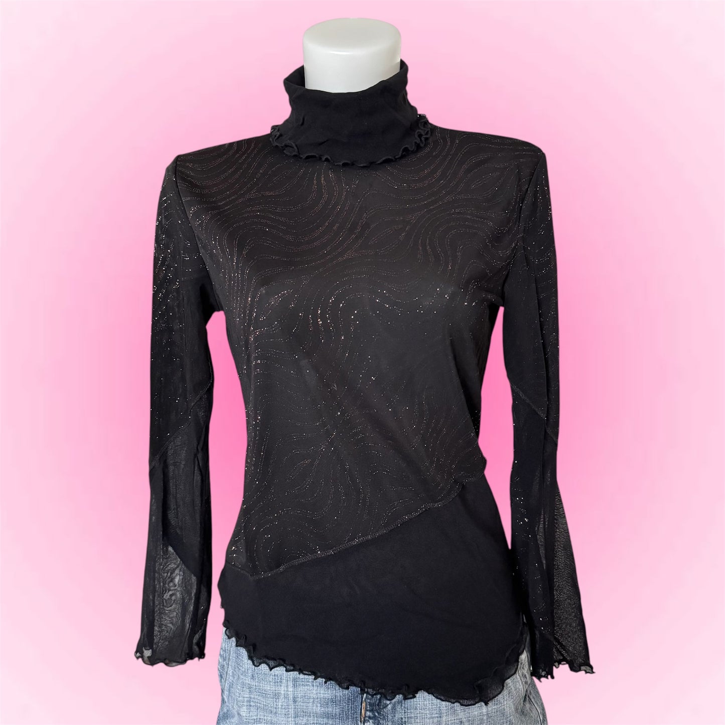 Glittery asymetrical turtleneck (M)