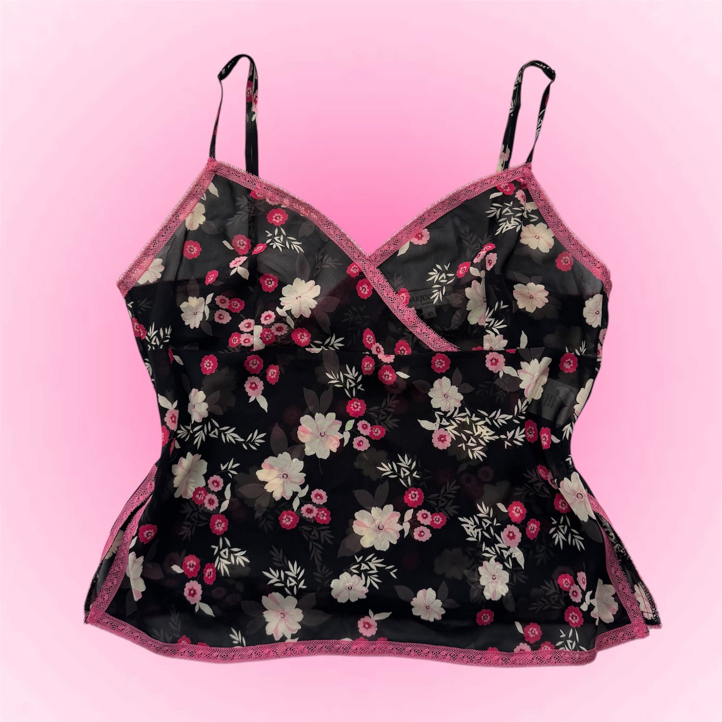 Black flower top (M)