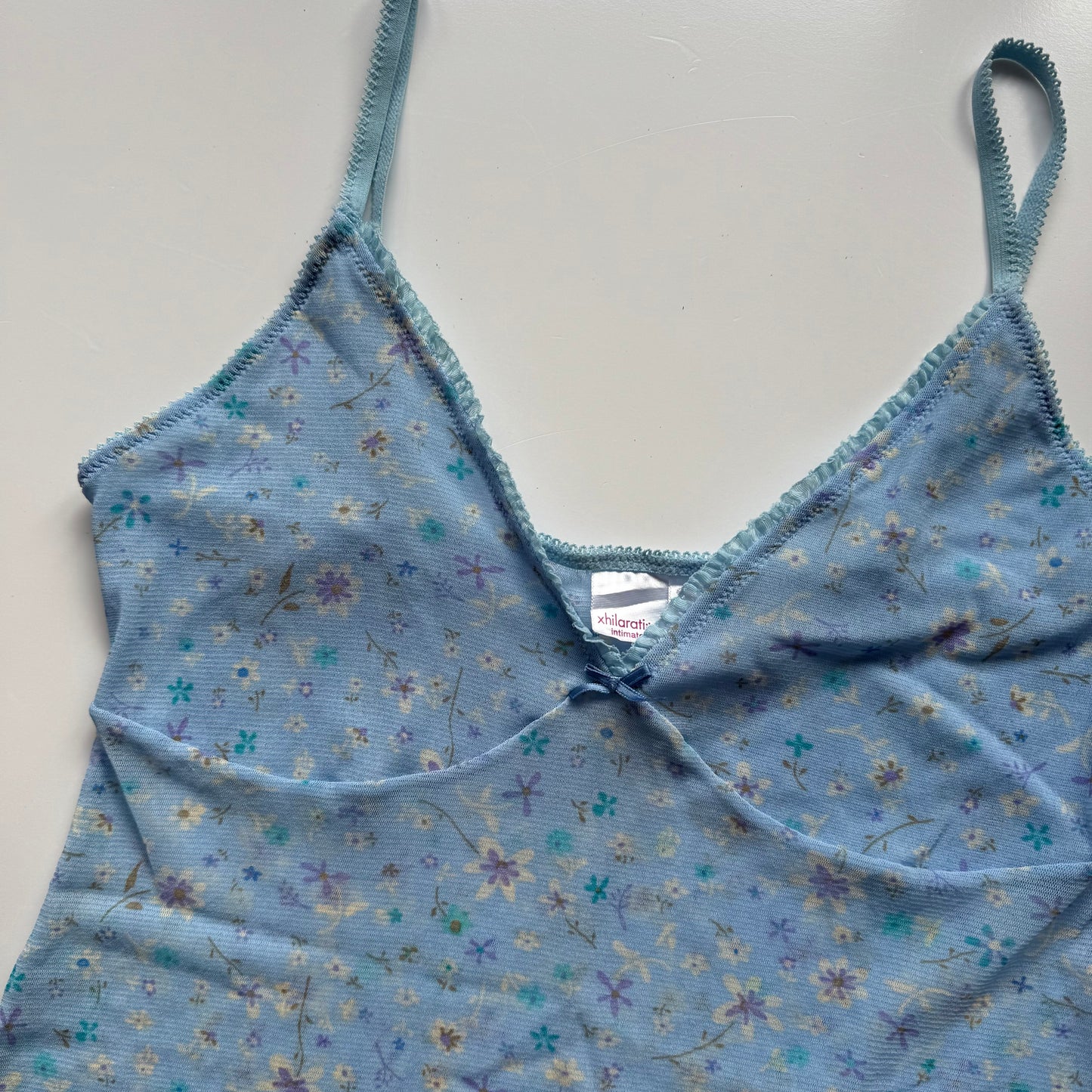 Blue Y2k mesh cami top (M)