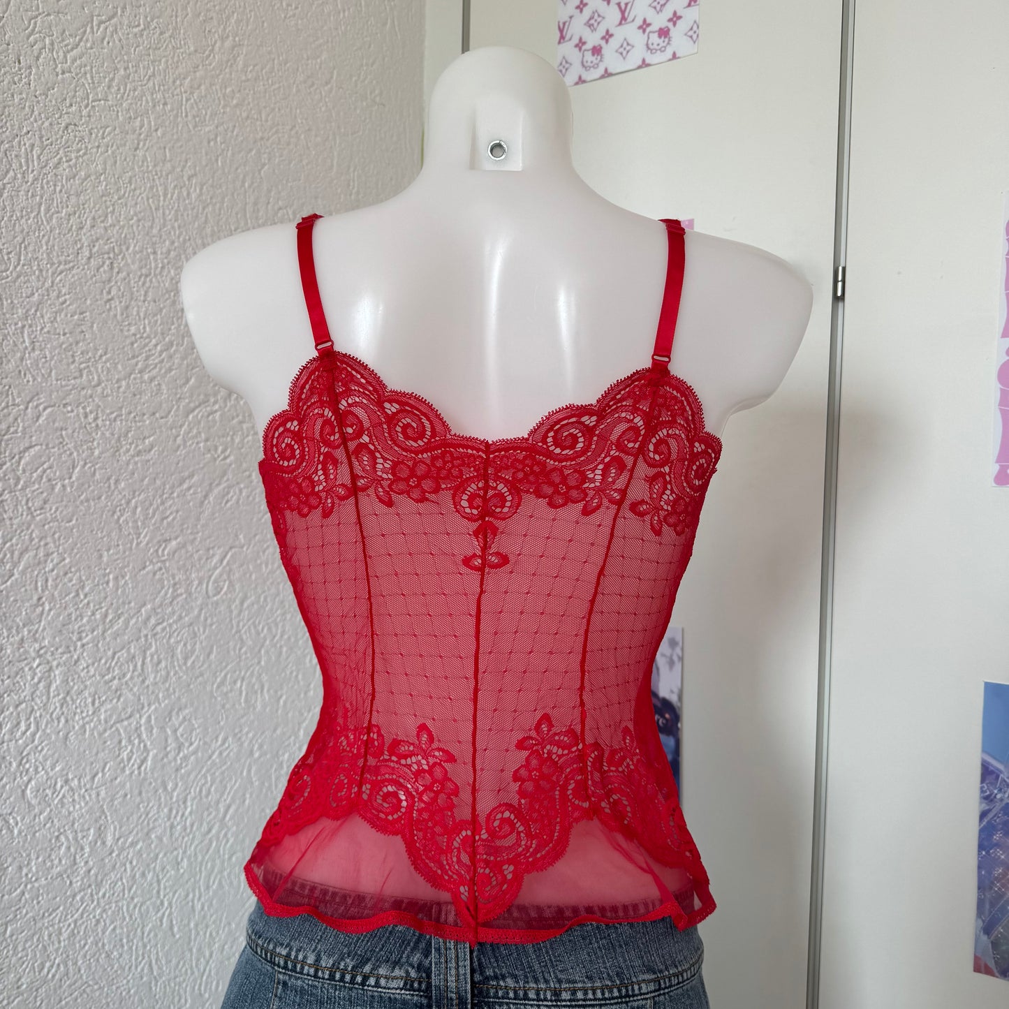 Red lace top (S)