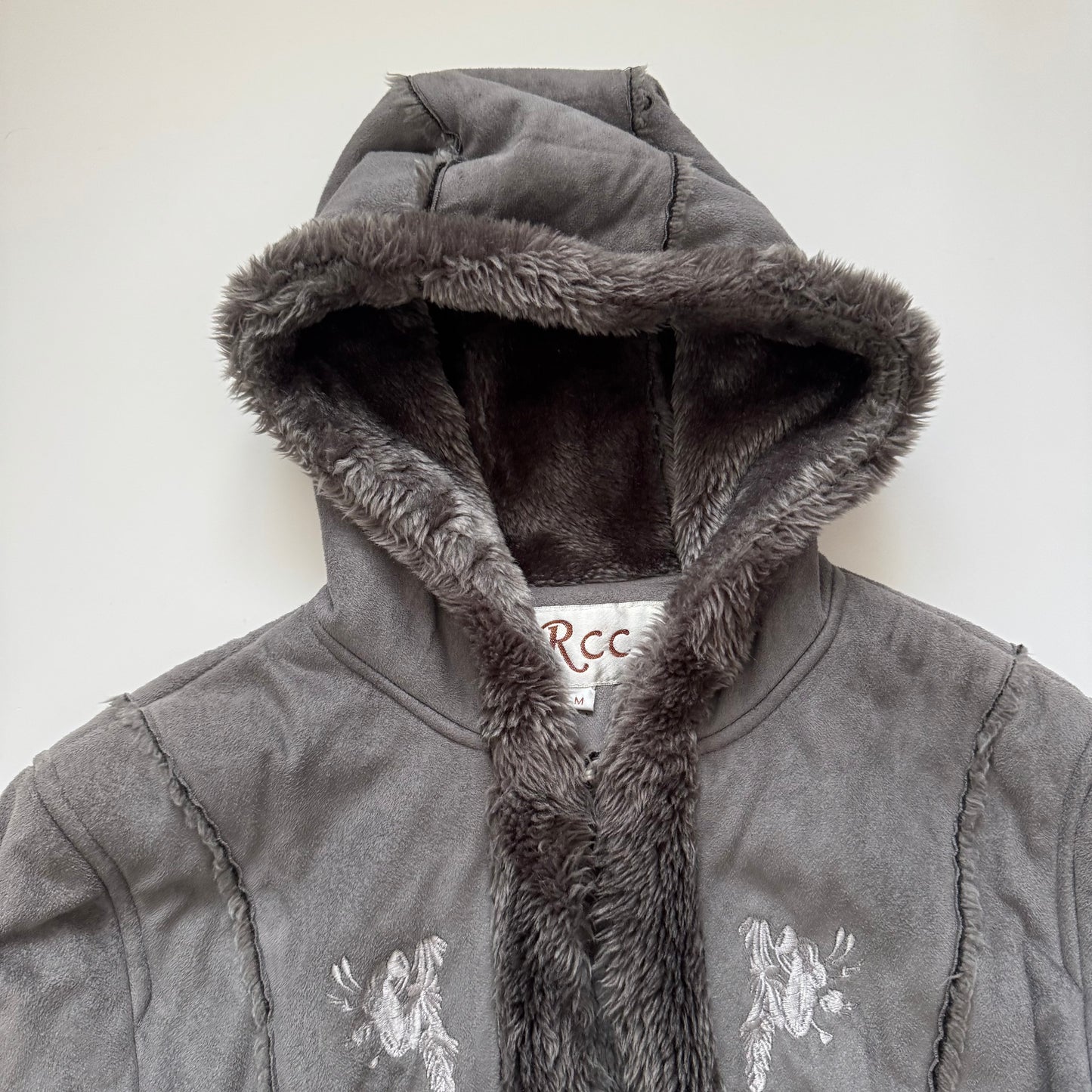 Grey long vintage coat (M)