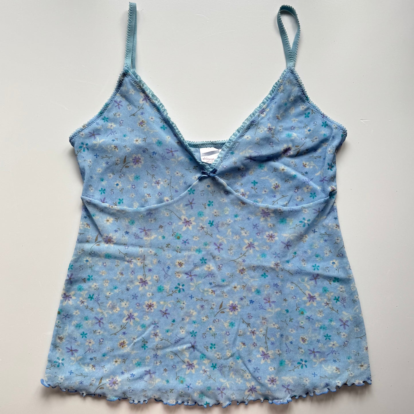 Blue Y2k mesh cami top (M)