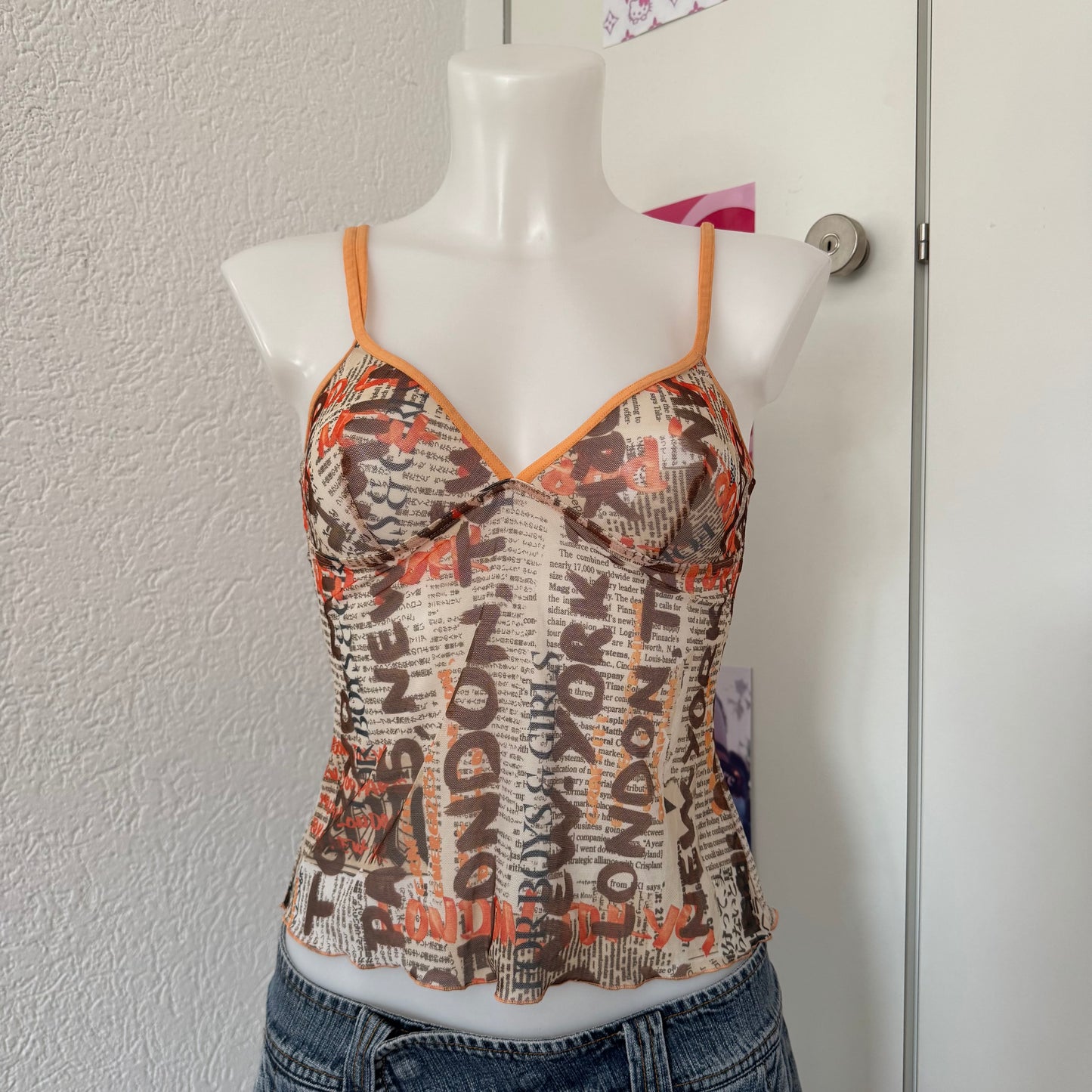 Y2k mesh cami top (M)