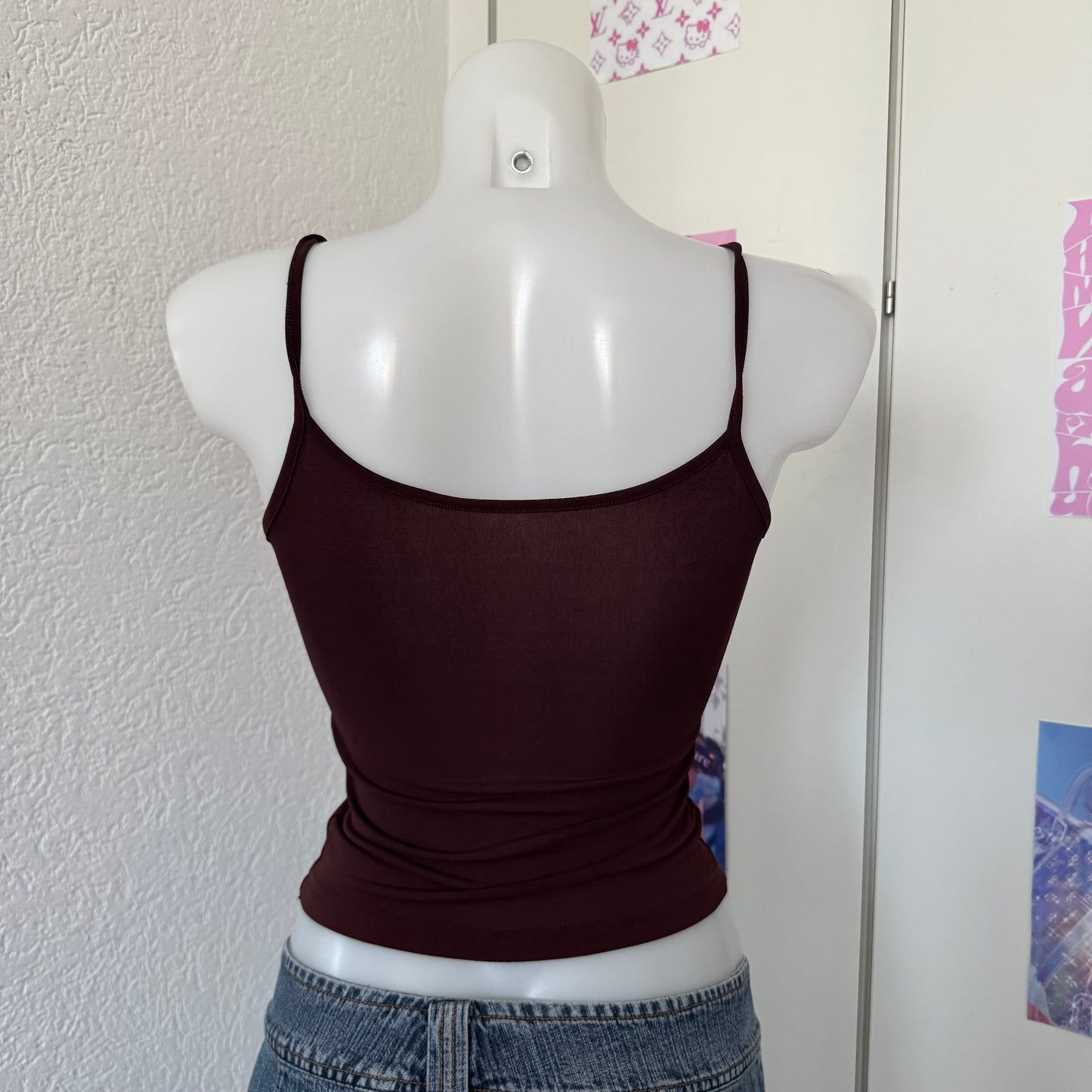 Brown sequin tank top (S)