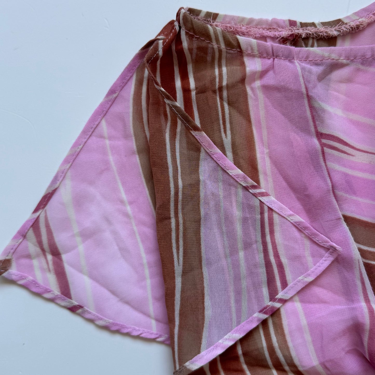 Pink Abstract Mesh Y2K Tshirt (S)