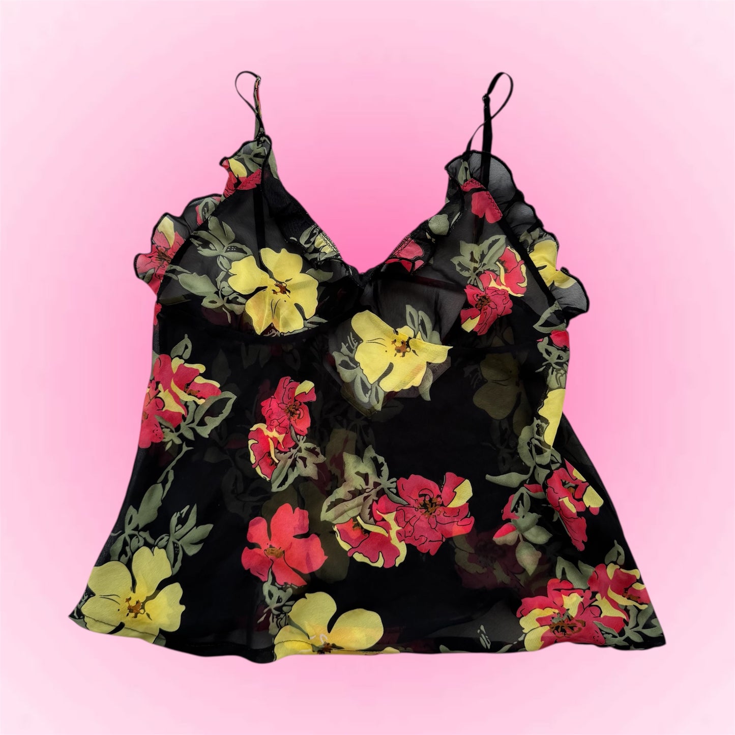 Black flower top (M)