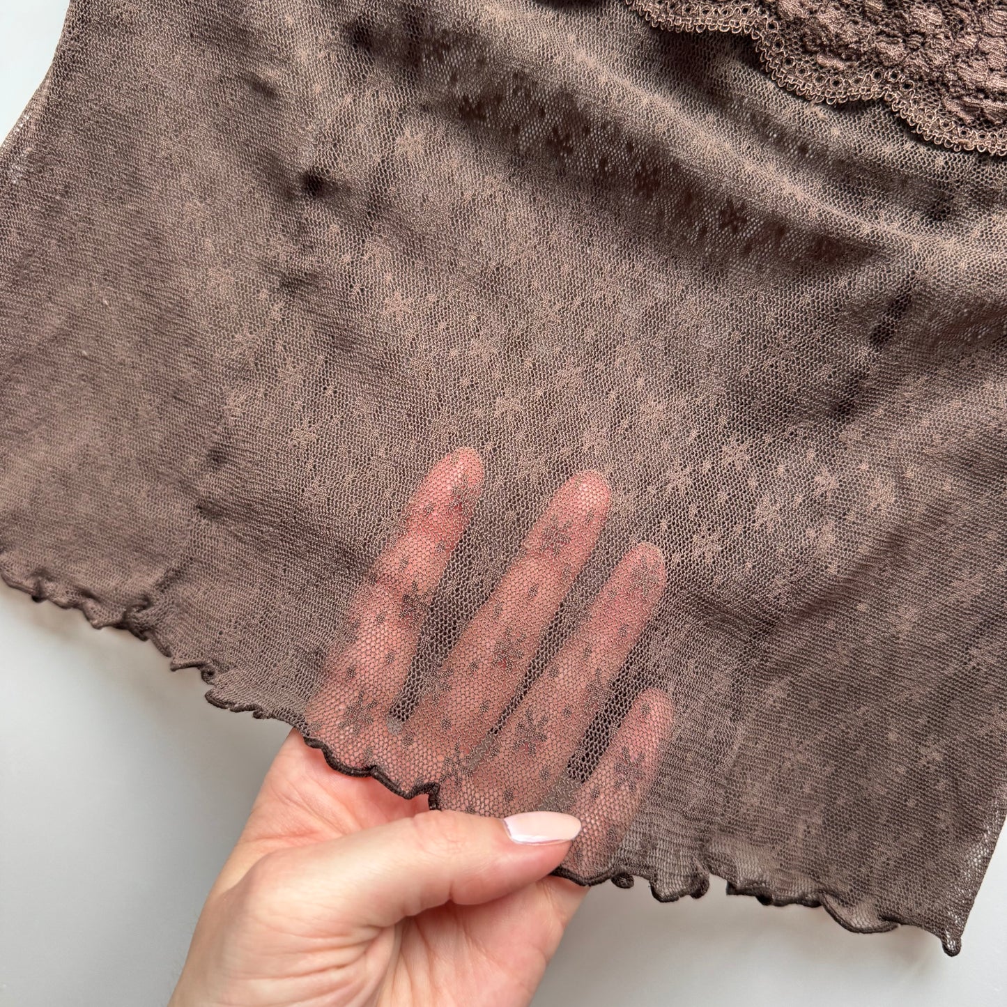 Brown lace cami top (S)