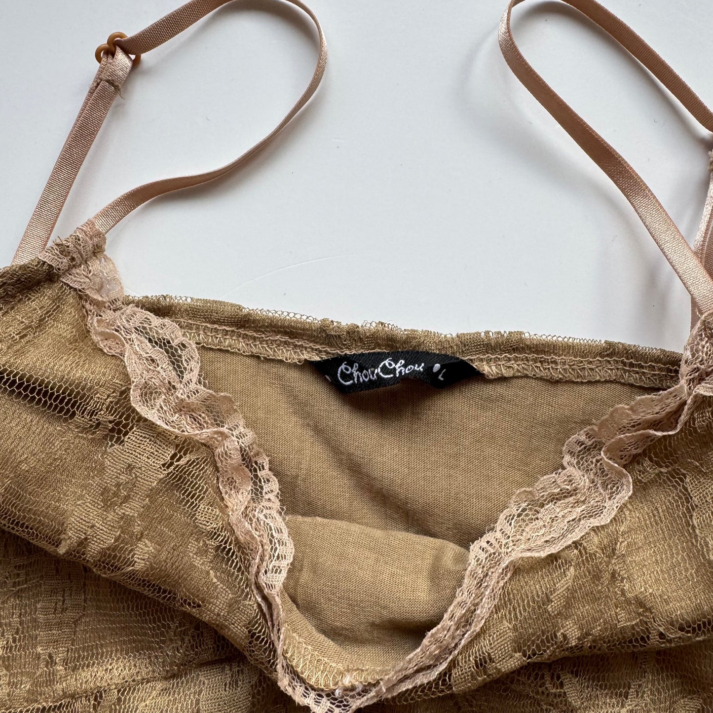 Brown lace cami top (M)