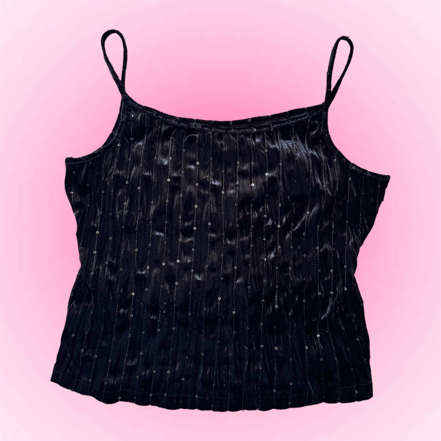 Black velvet sequin top (L)