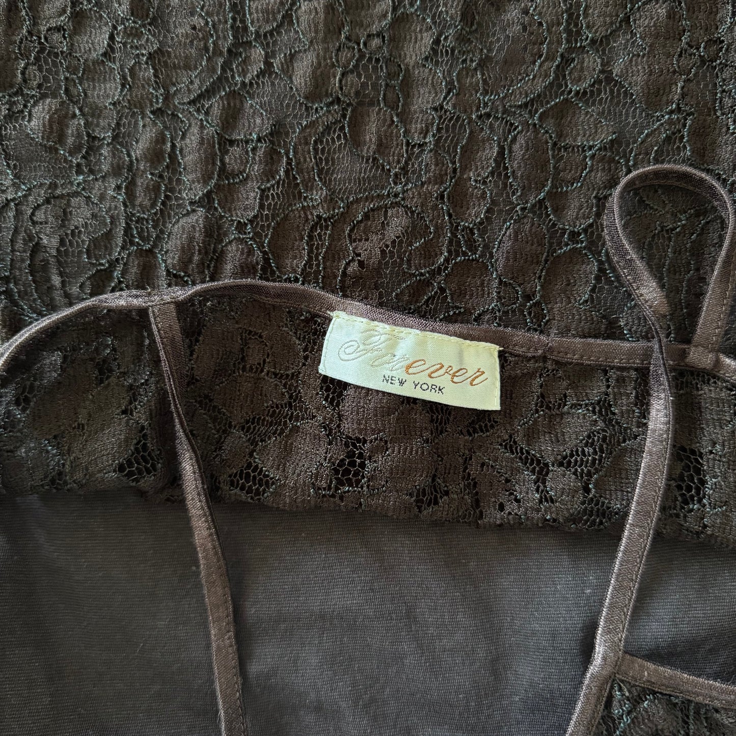 Brown lace tank top