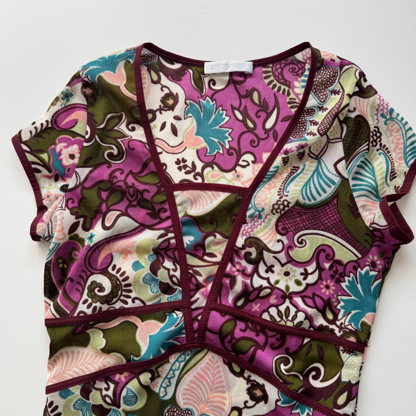 Floral mesh T-Shirt (S)