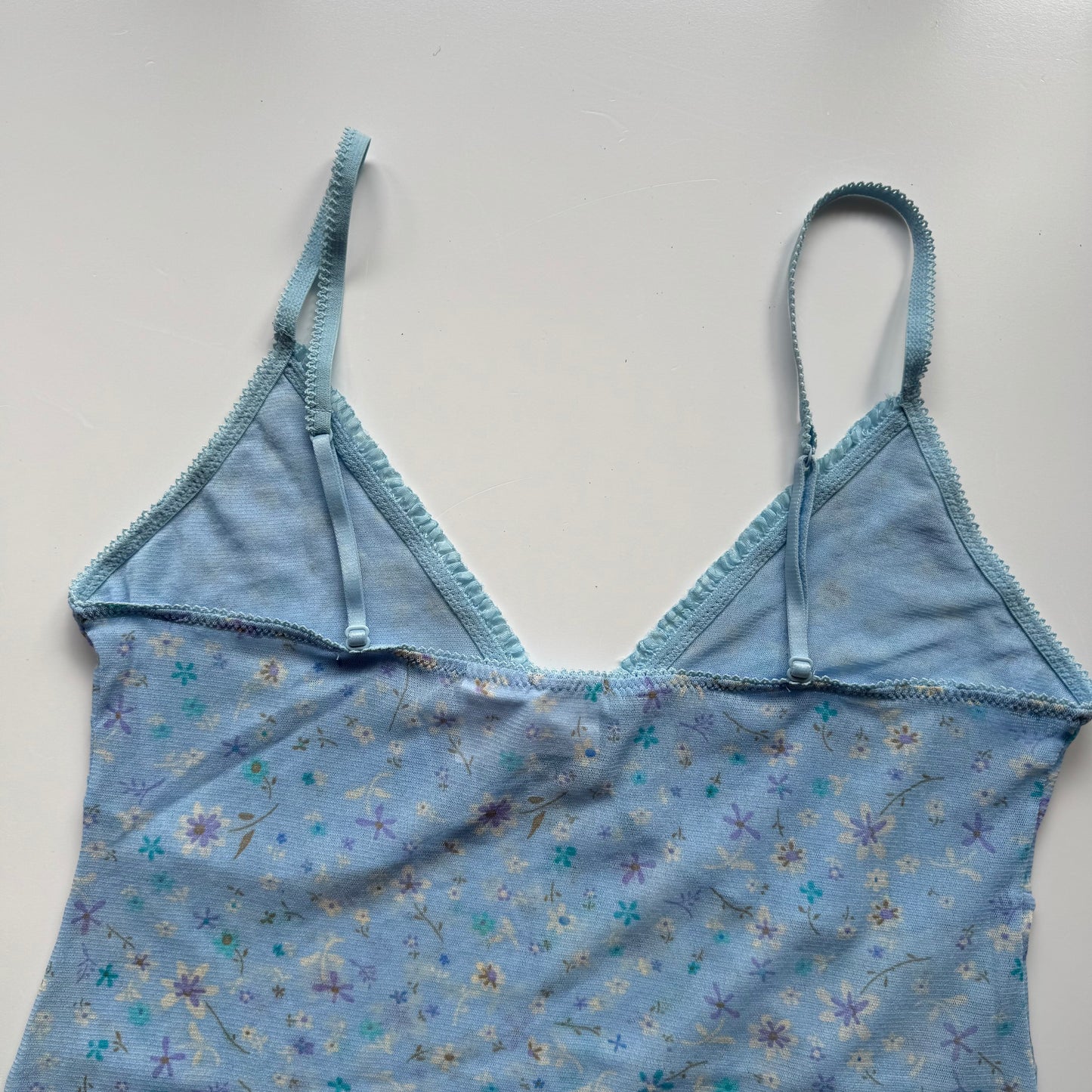 Blue Y2k mesh cami top (M)