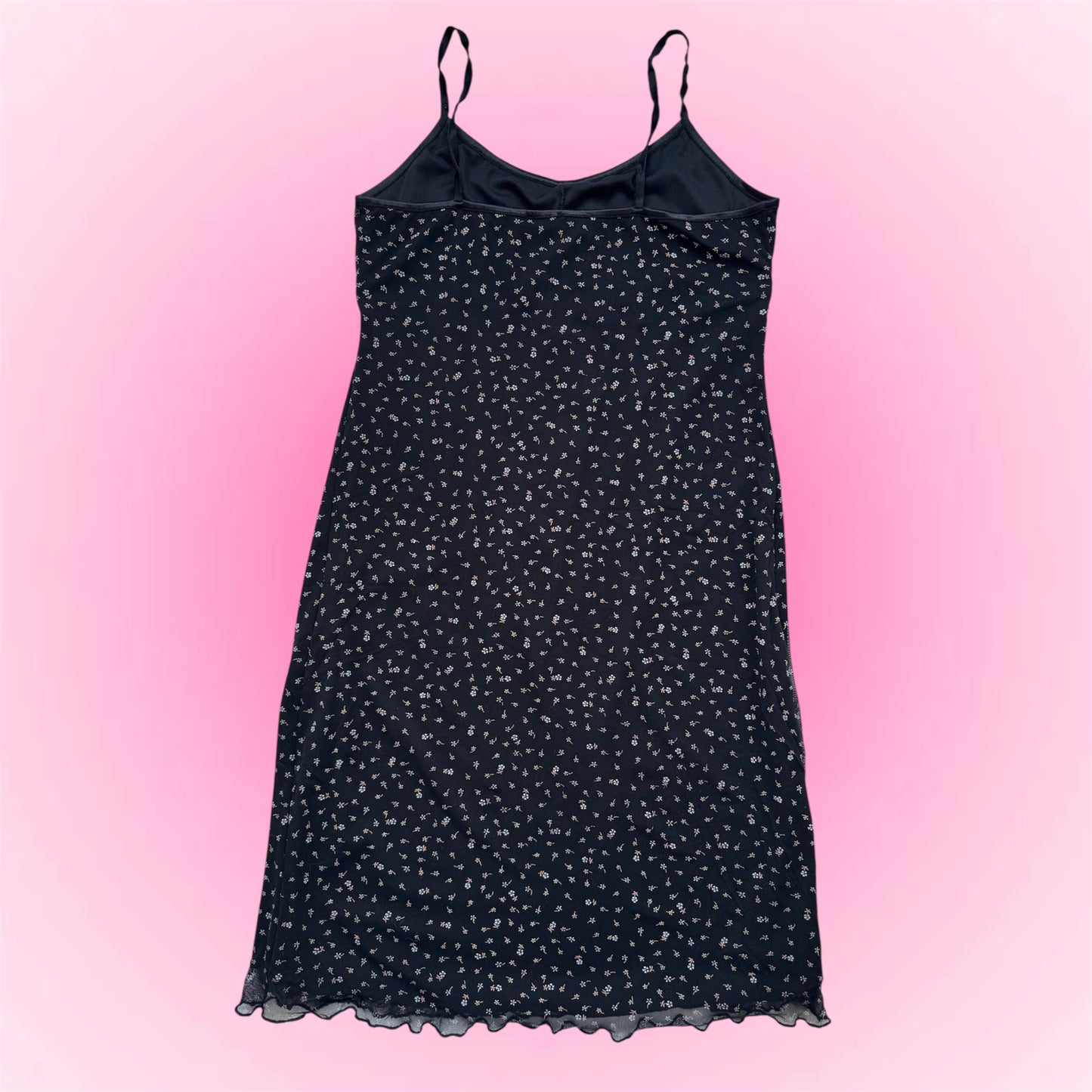 Black floral dress (M/L)