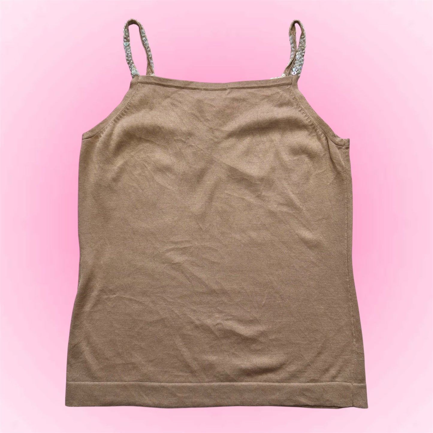 Brown sequin top (S)