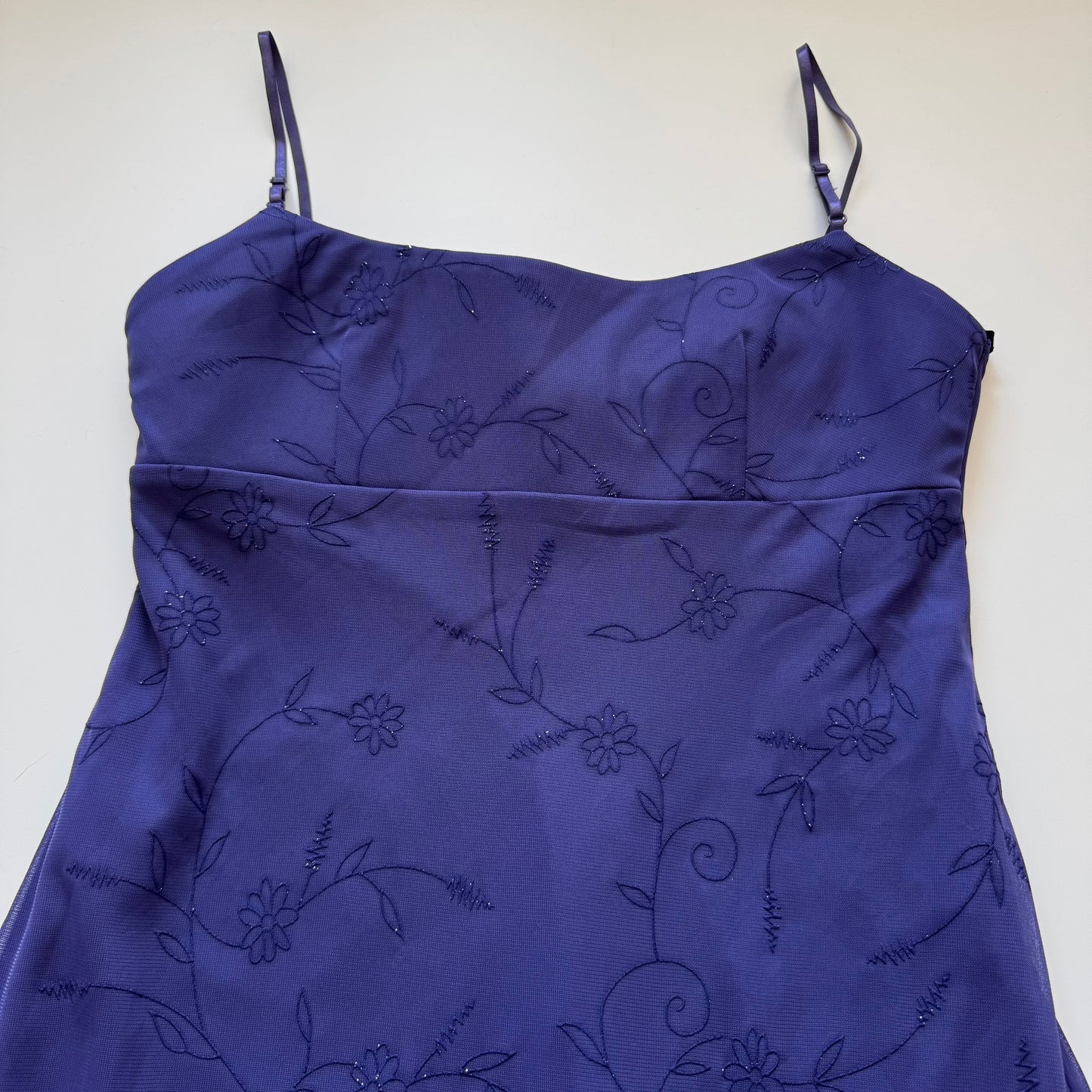 Purple glittery flower dress (M)