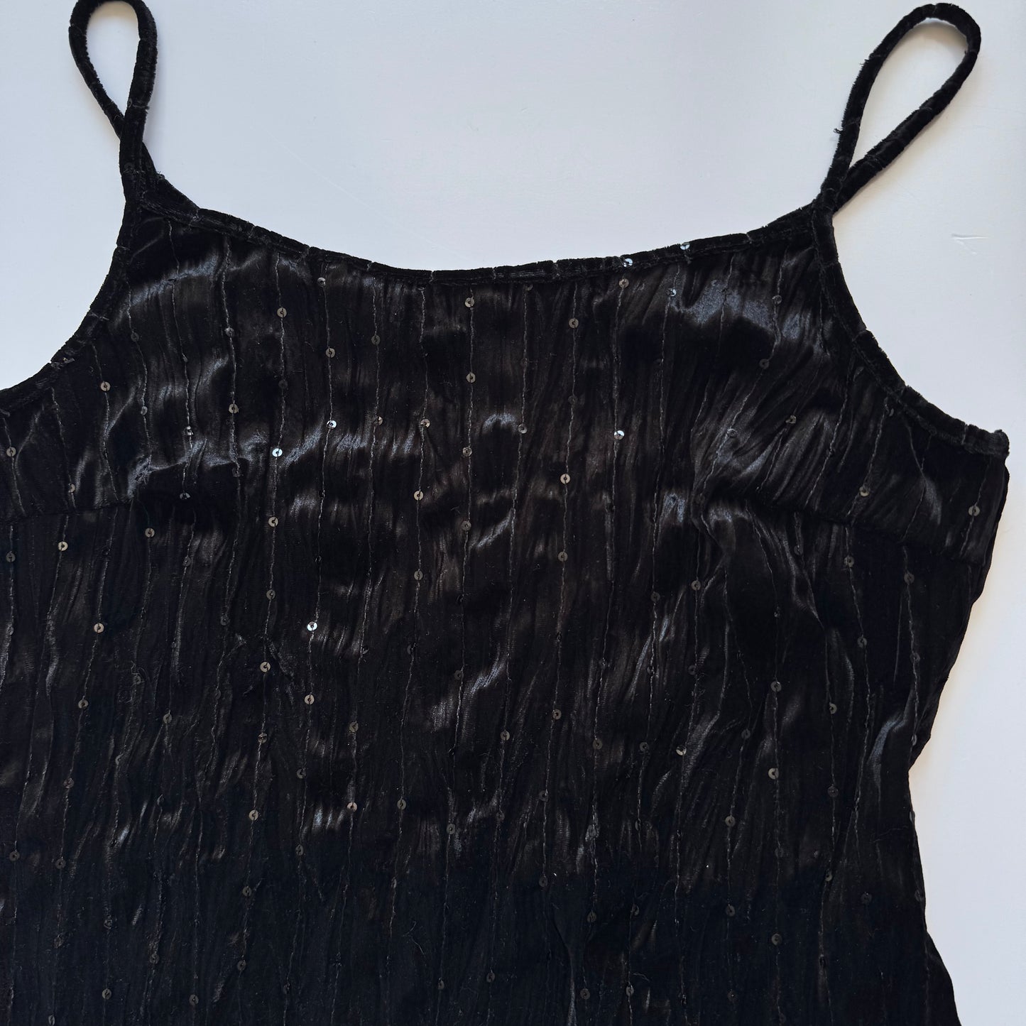 Black velvet sequin top (L)