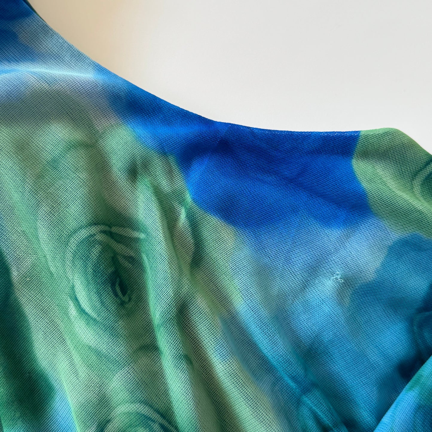 Floral green midi dress (M)