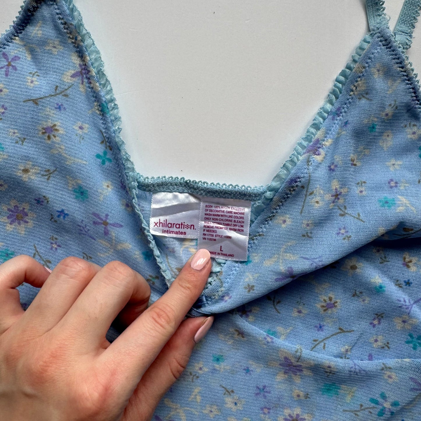 Blue Y2k mesh cami top (M)