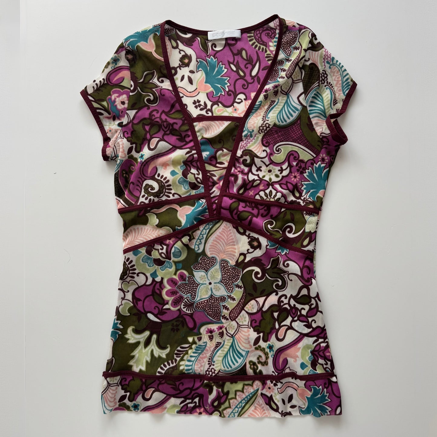 Floral mesh T-Shirt (S)
