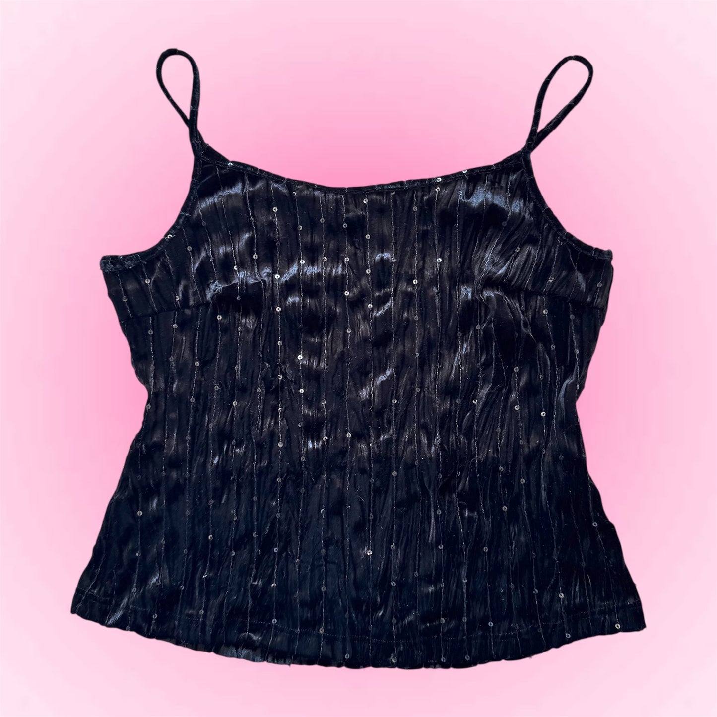 Black velvet sequin top (L)