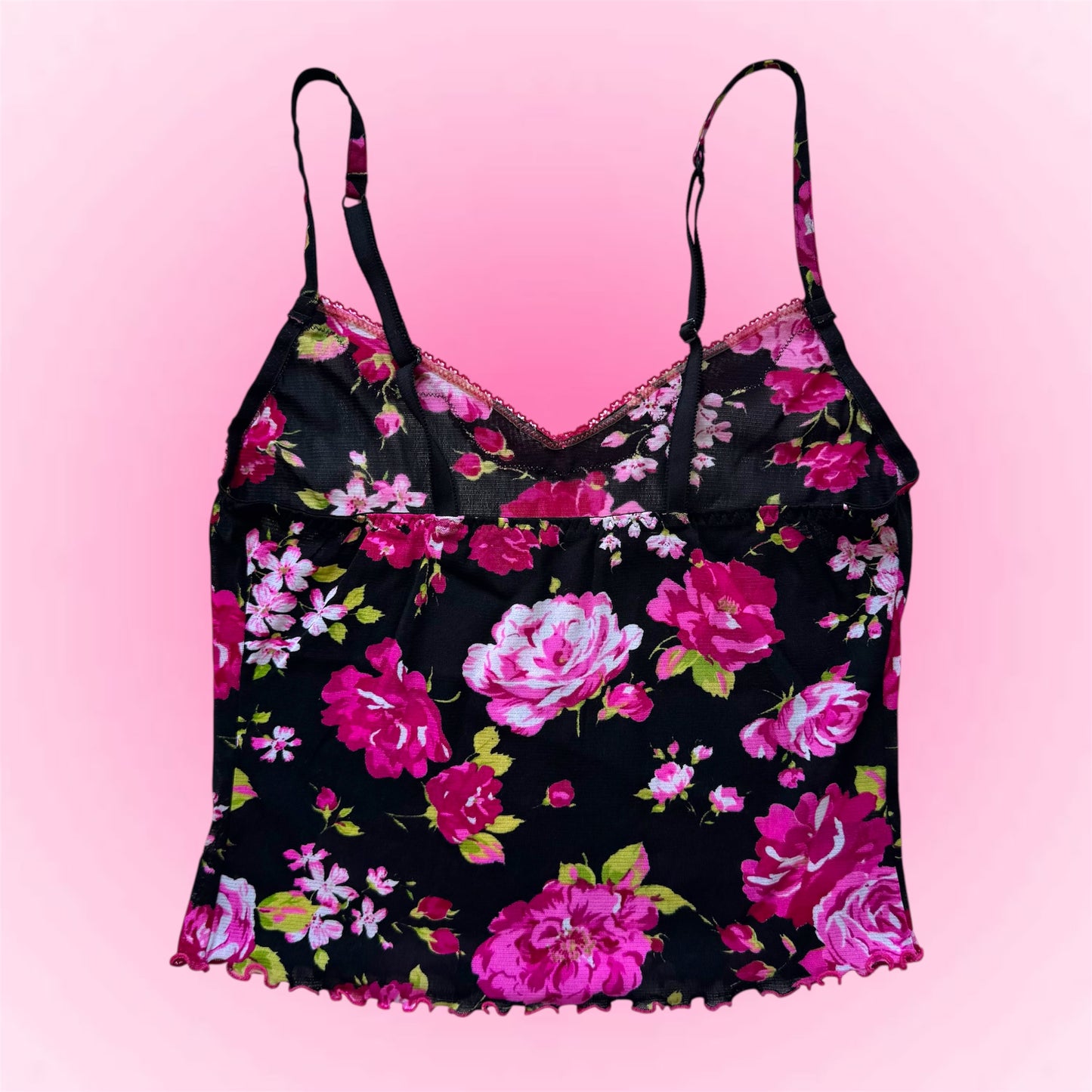 Y2k flower mesh top (S)