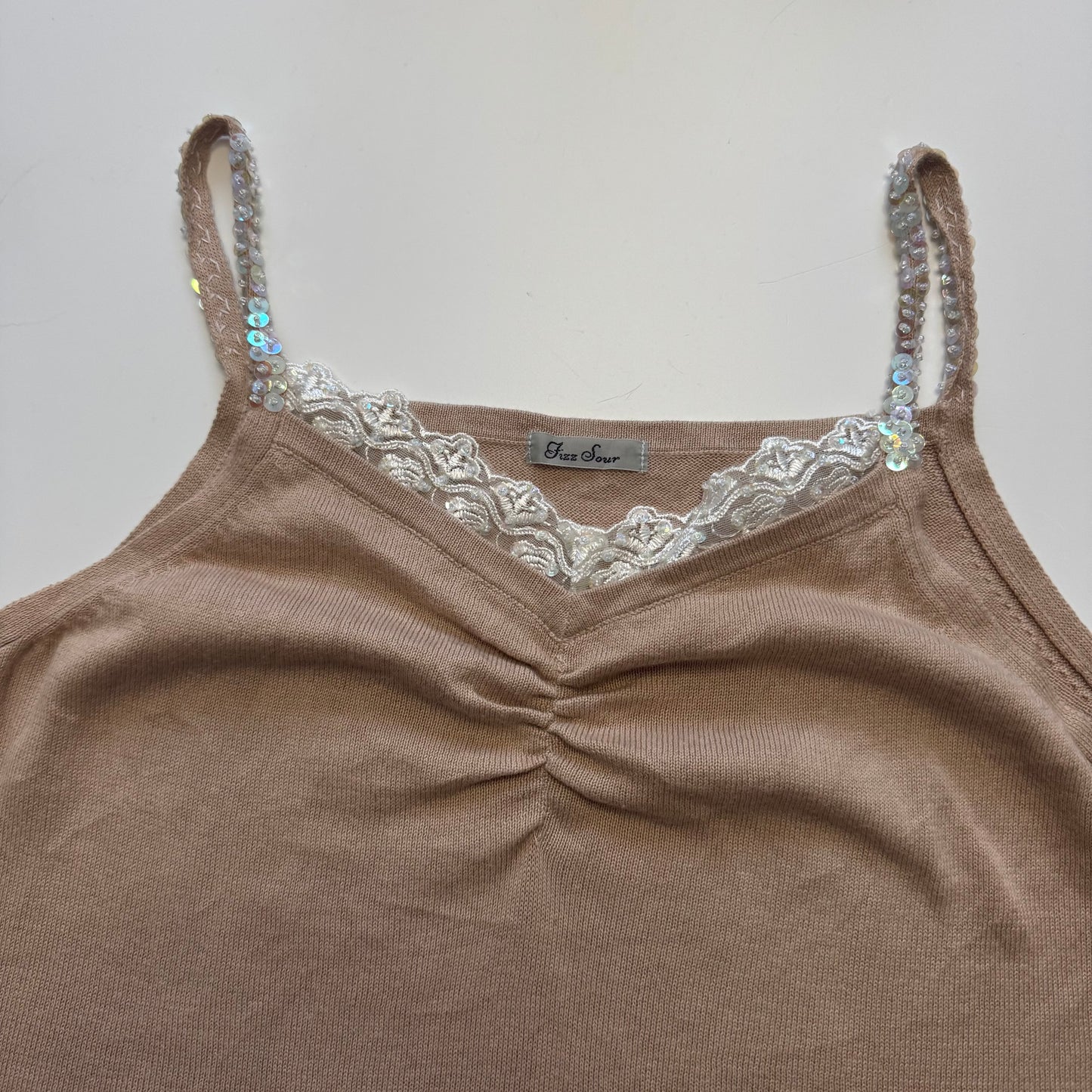 Brown sequin top (S)