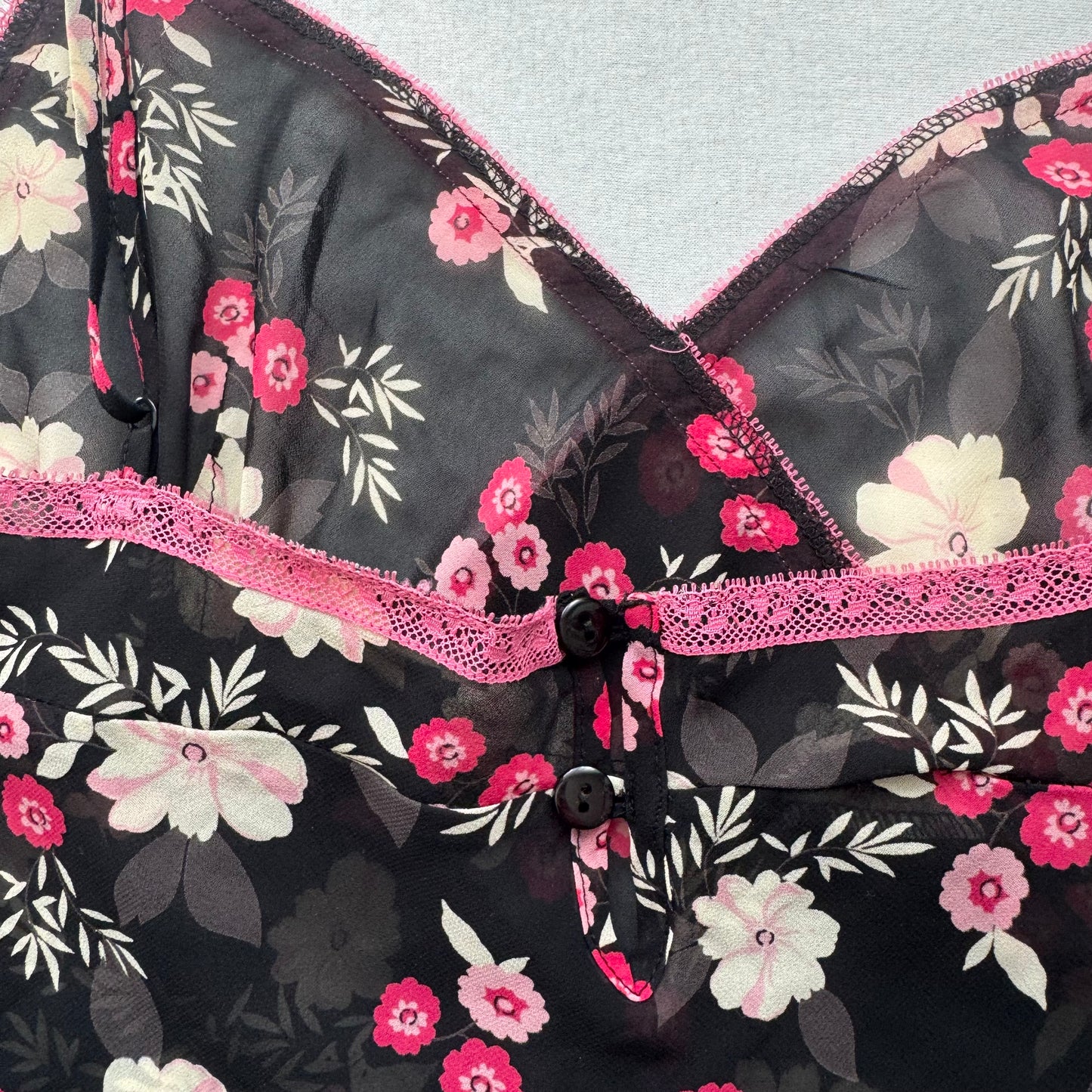 Black flower top (M)