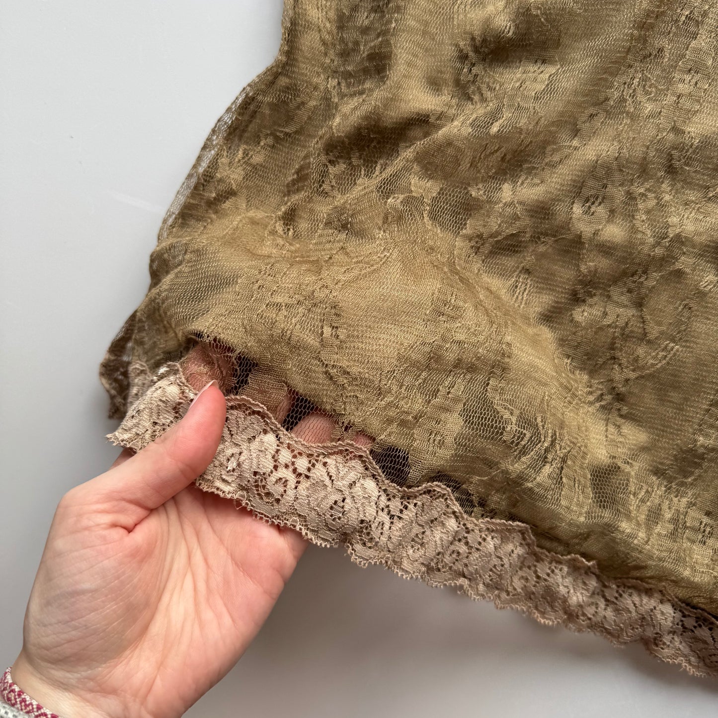 Brown lace cami top (M)