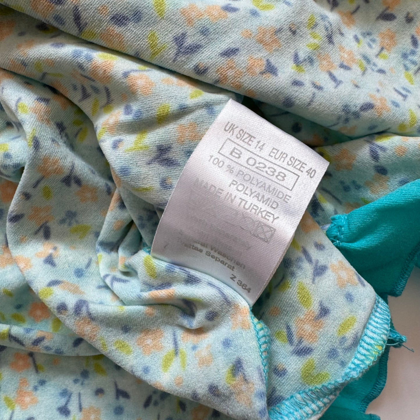 Green floral dress (M)