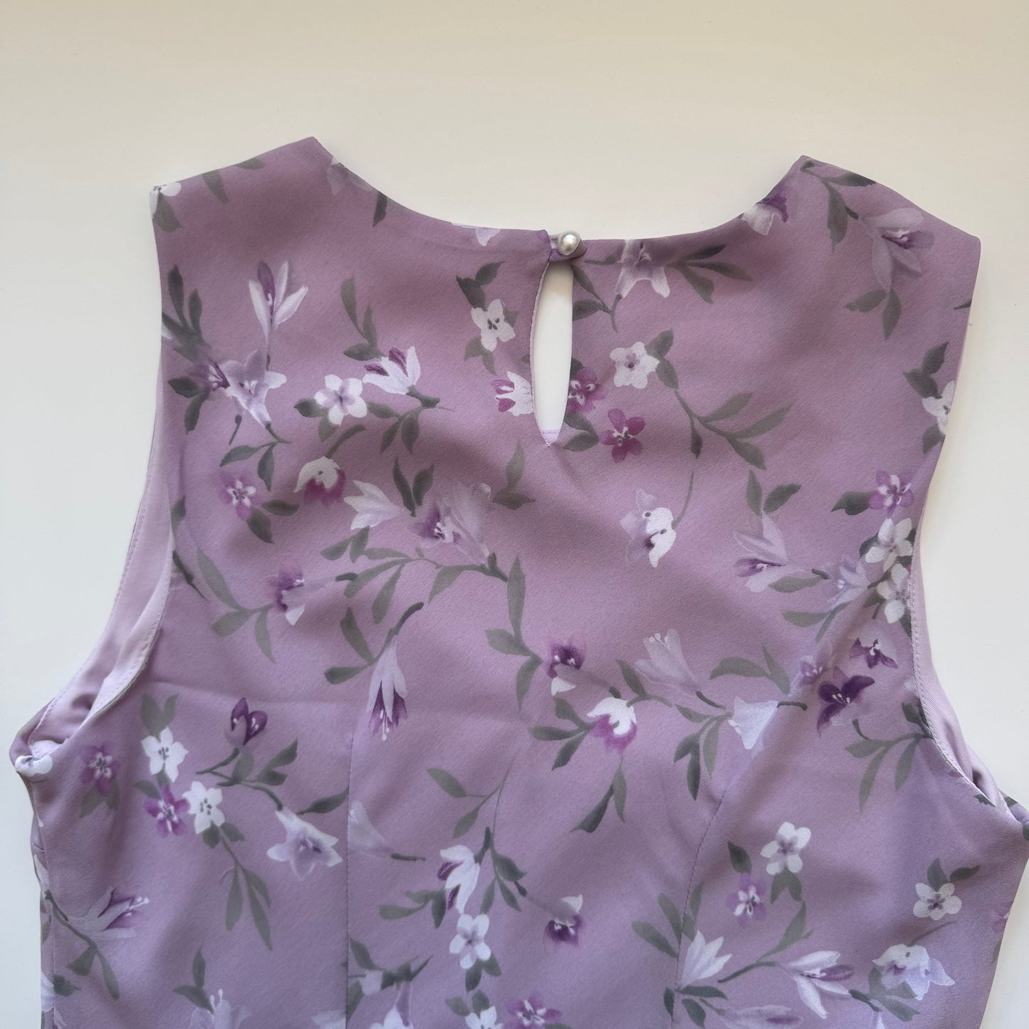 Purple floral midi dress (M)