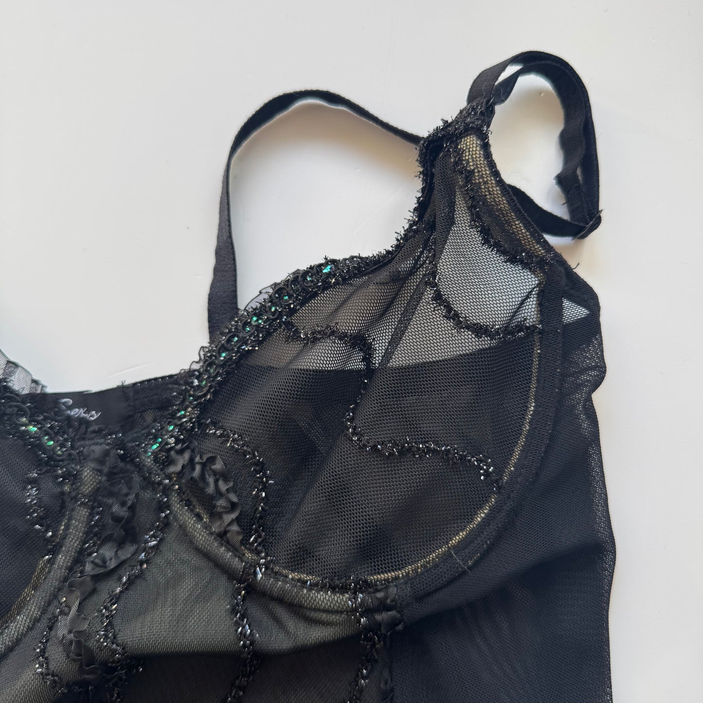 Black vintage slip dress (S)