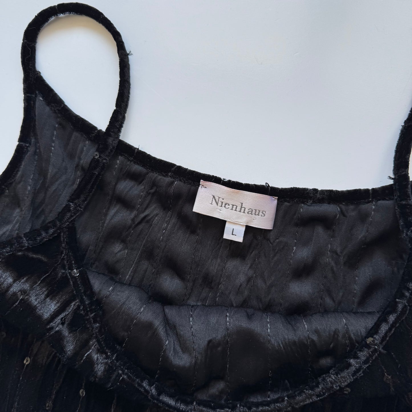 Black velvet sequin top (L)