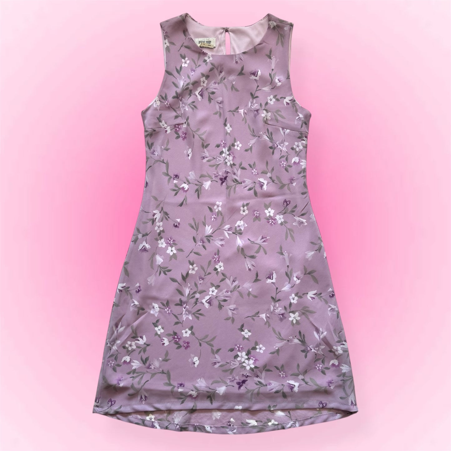 Purple floral midi dress (M)