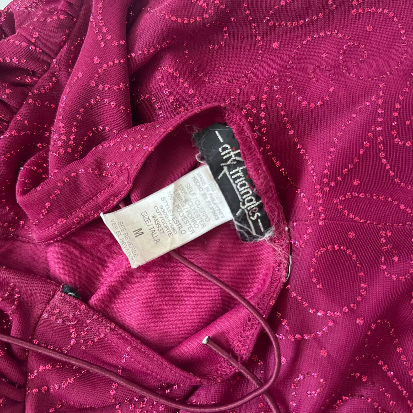Vintage Pink Glittery Dress (XS)