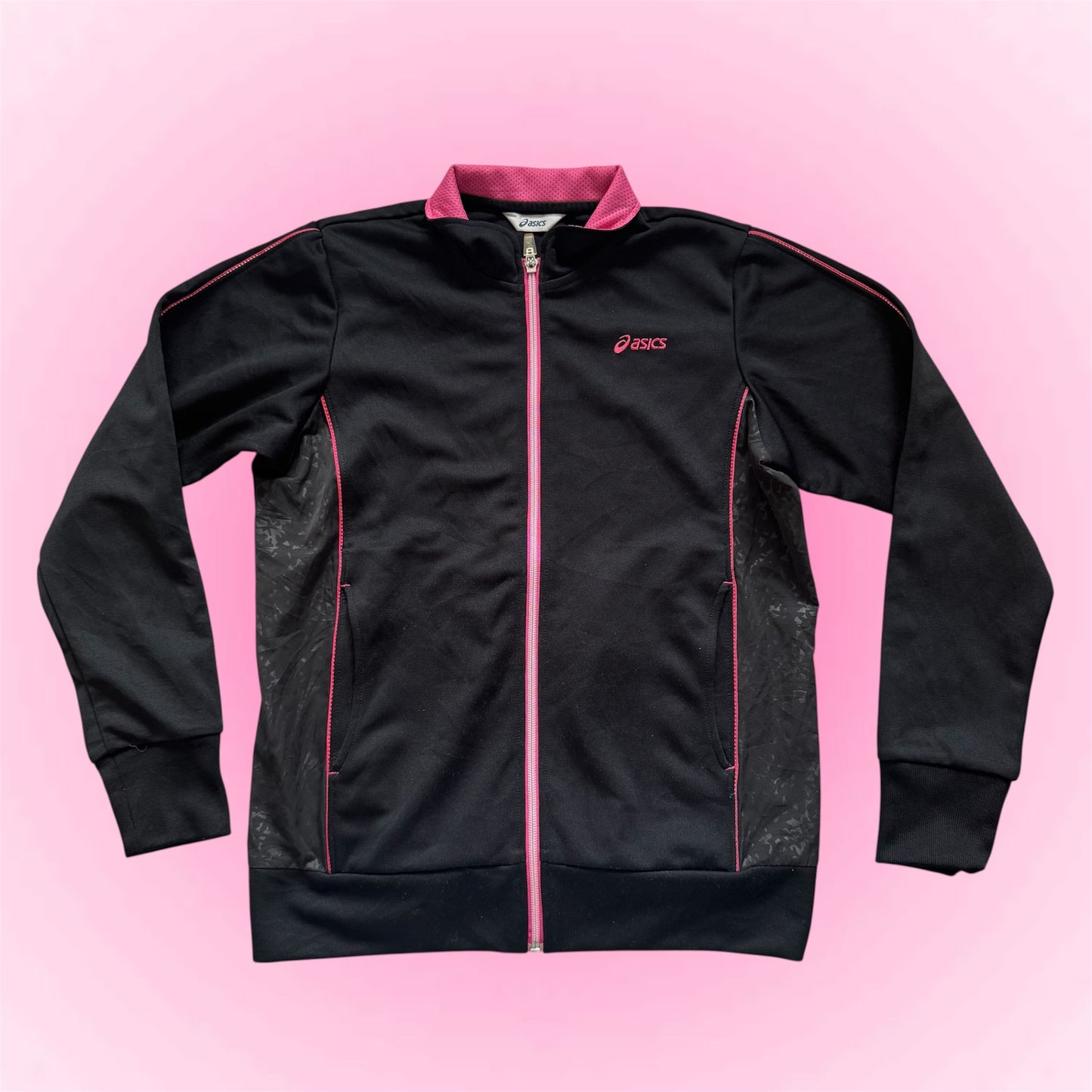 Black/pink Asics sport jacket (M)