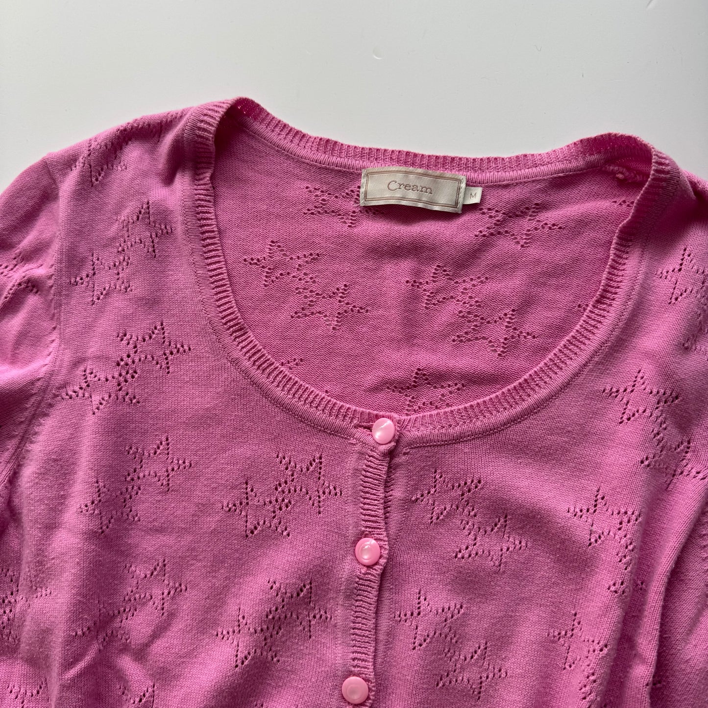 Pink star cardigan (M)