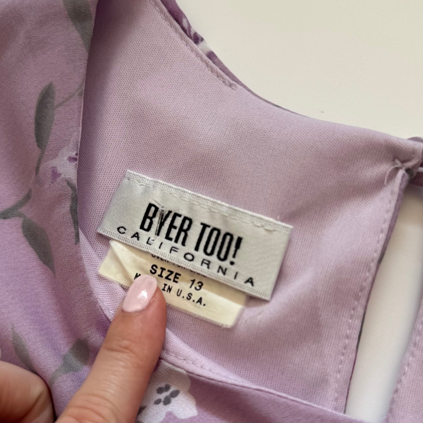 Purple floral midi dress (M)