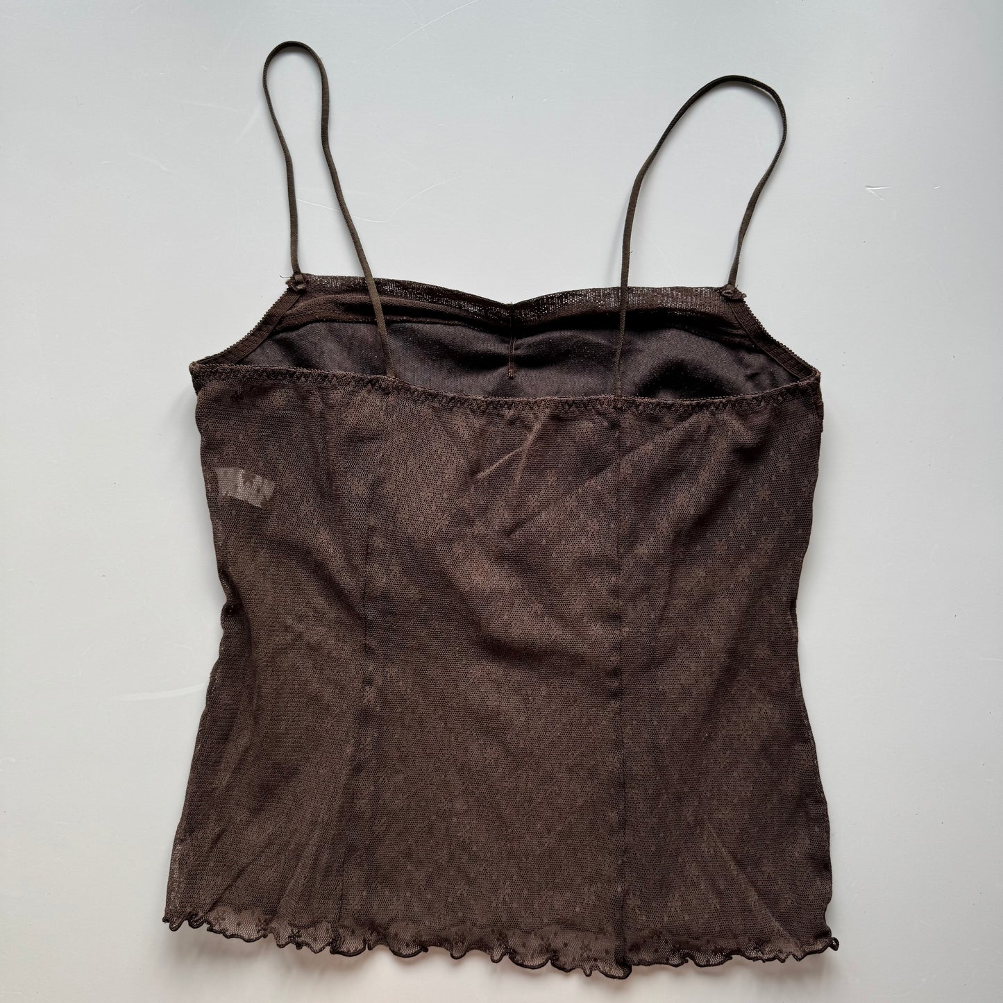 Brown lace cami top (S)
