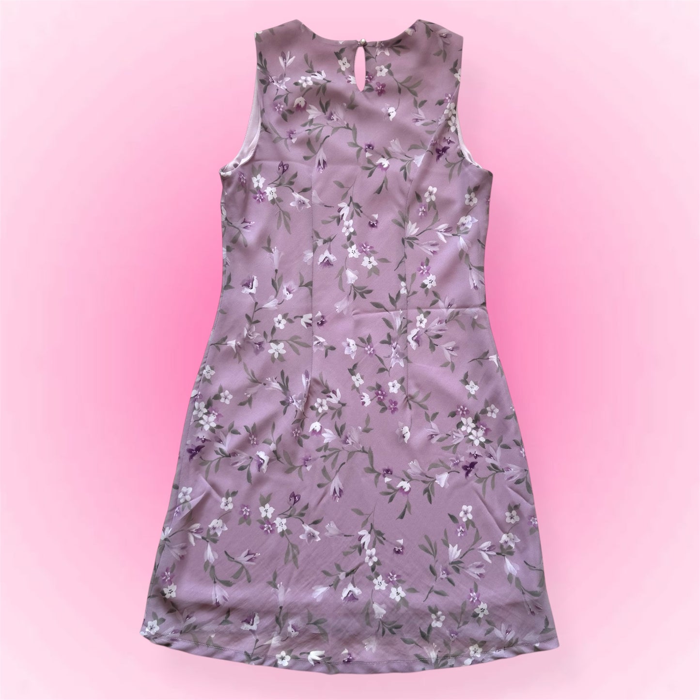 Purple floral midi dress (M)