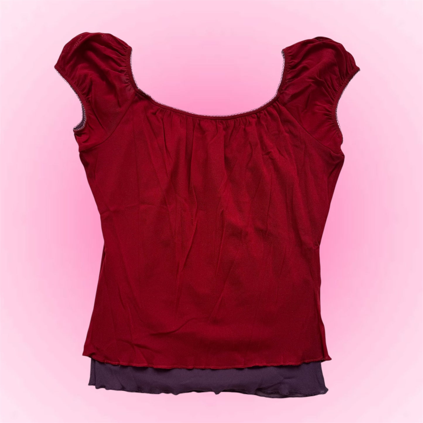 Red puff sleeve top (M)