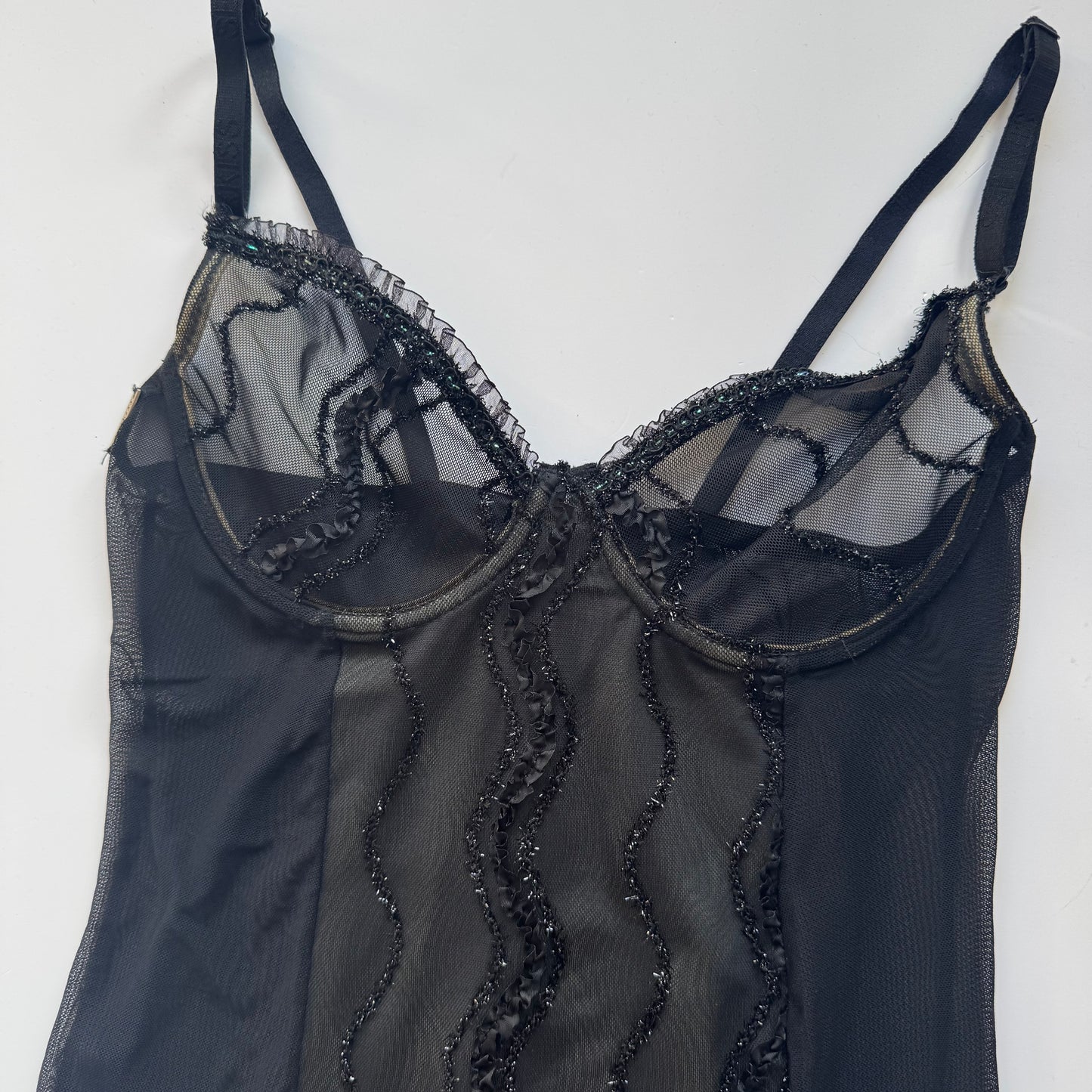 Black vintage slip dress (S)