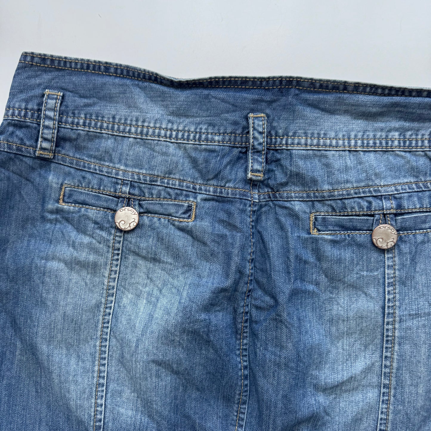 Blue denim mini skirt (S)