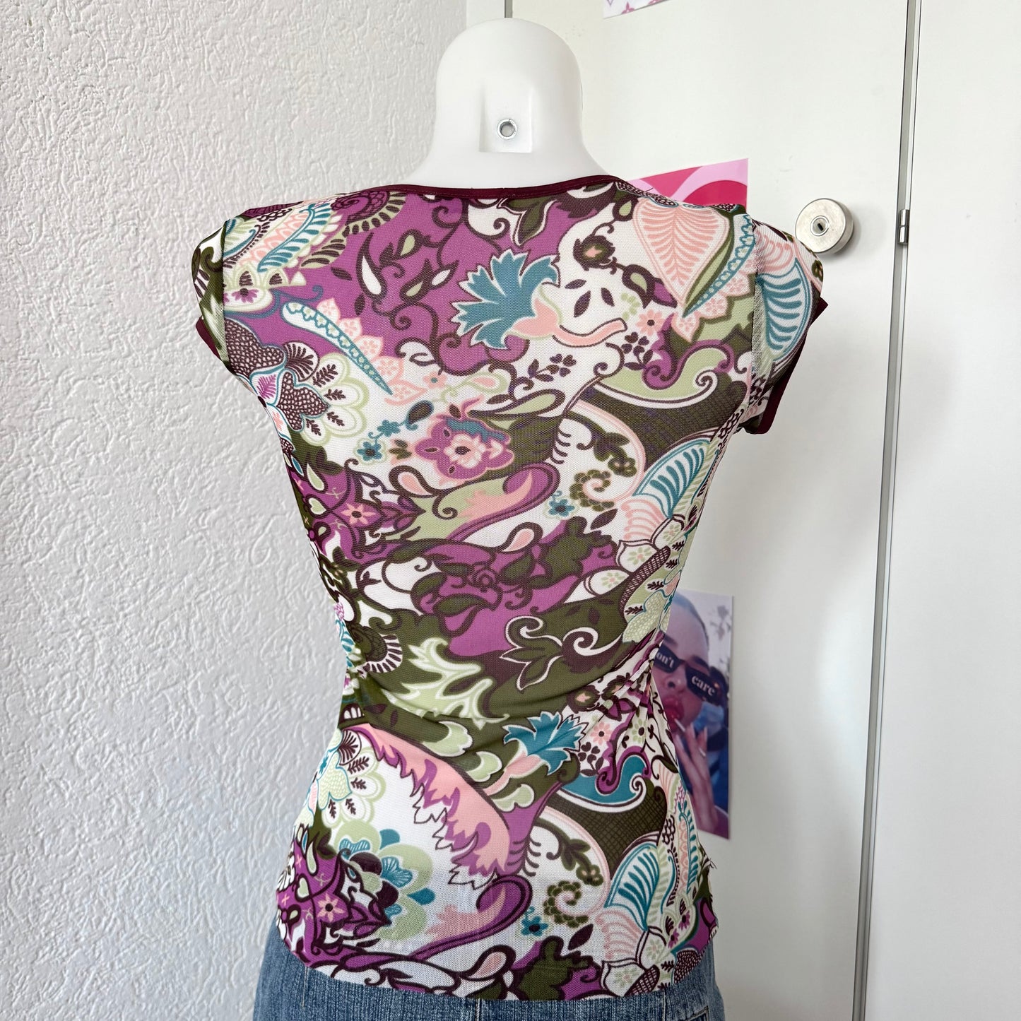 Floral mesh T-Shirt (S)