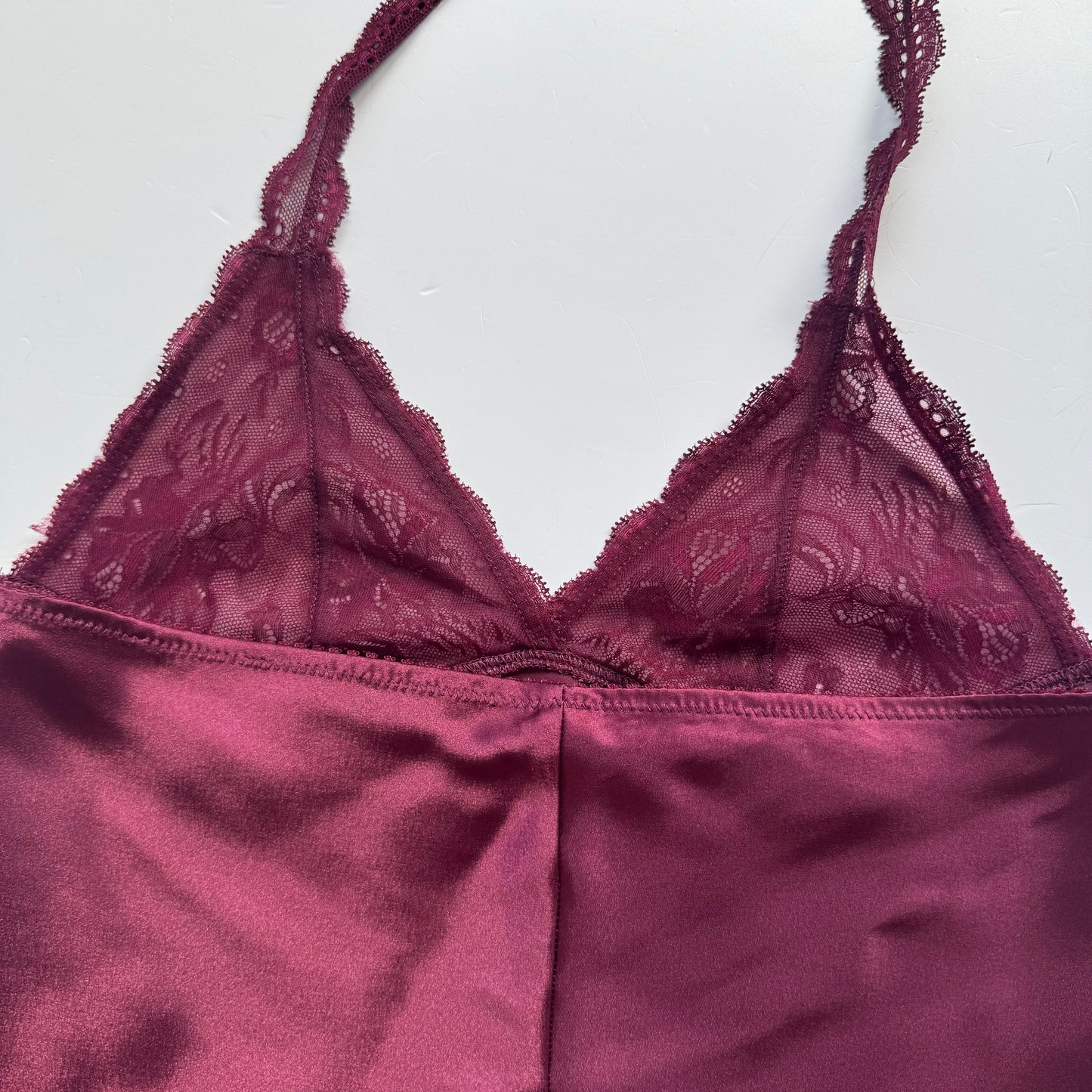 Burgundy Satin Halterneck (XS/S)