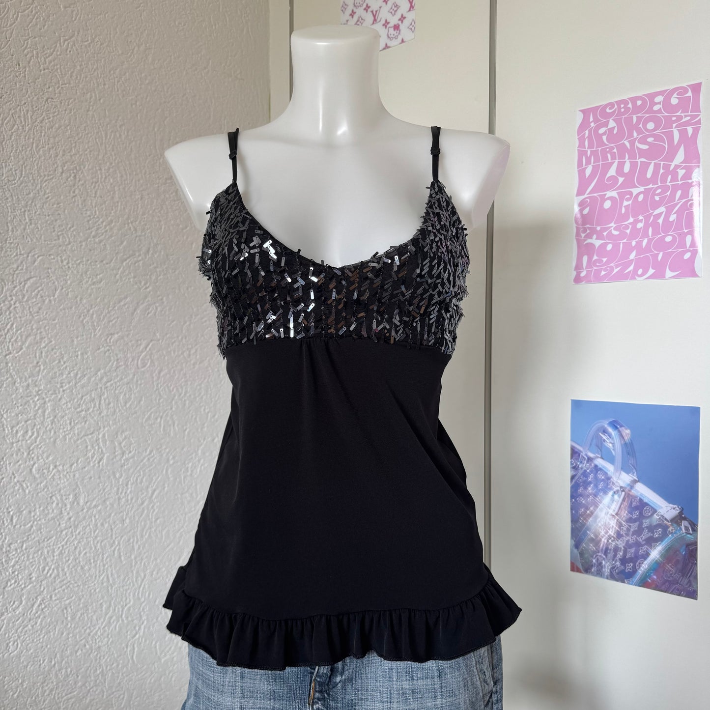 Y2k sequin Cami Top (S)