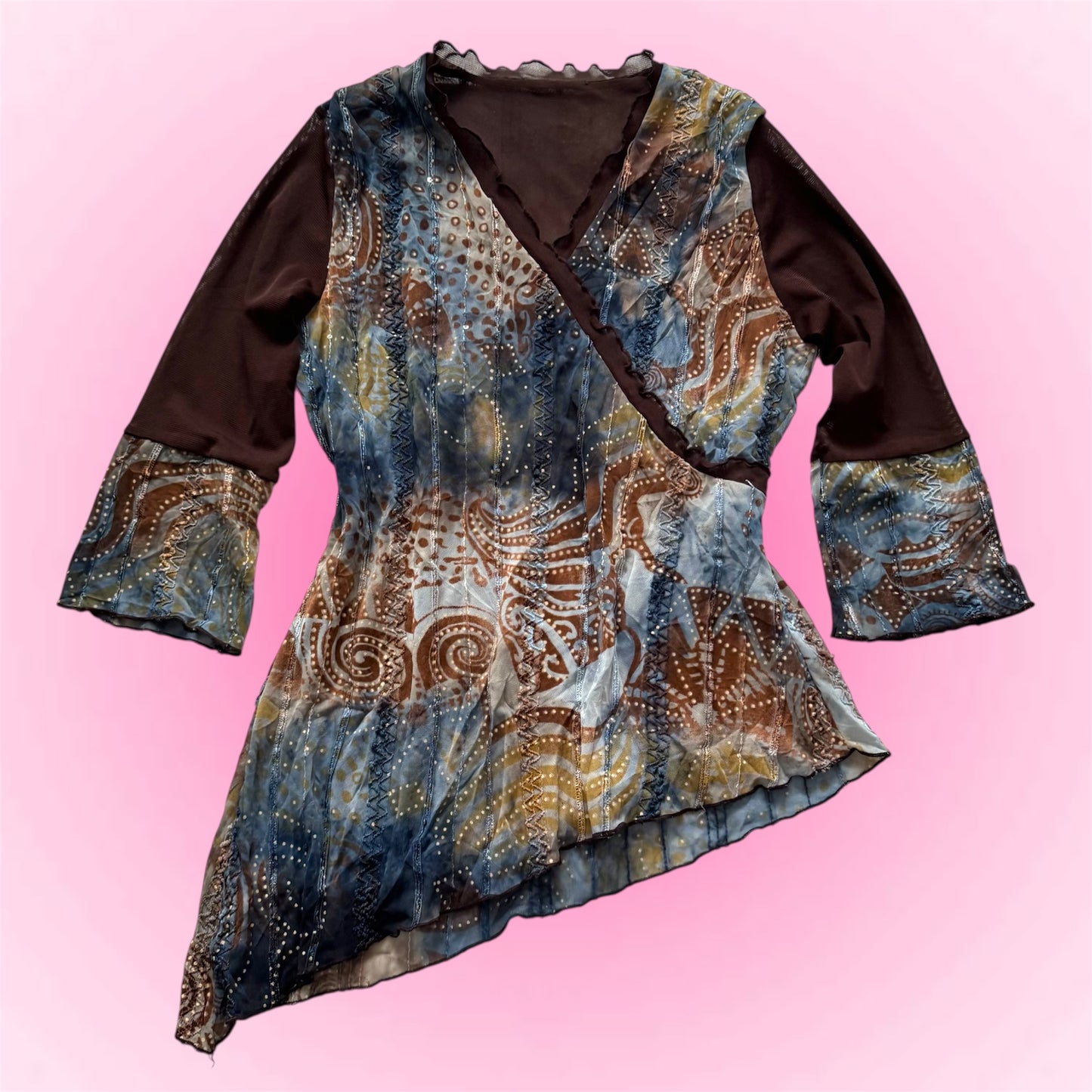 Brown asymmetrical longsleeve (L)