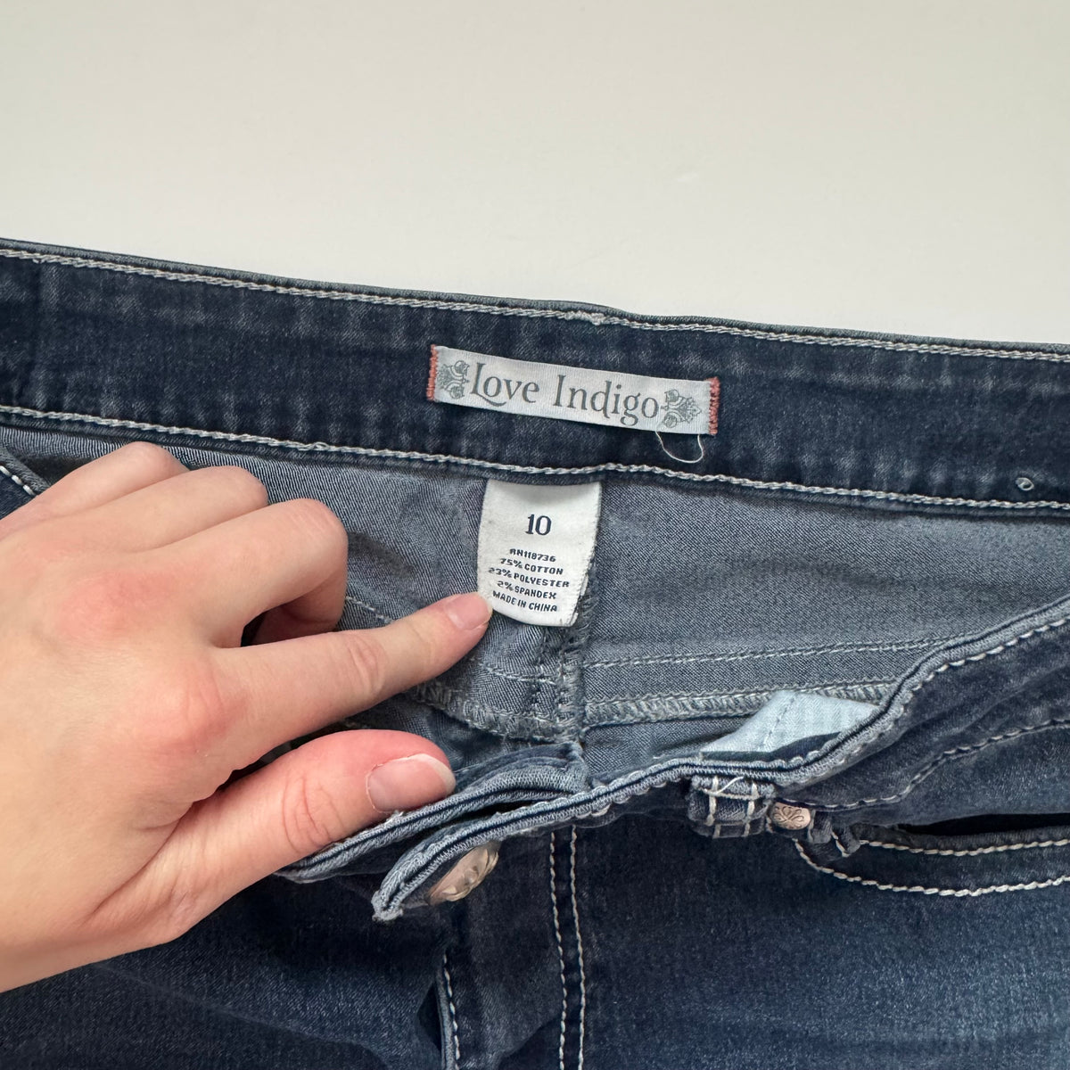 Dark Blue Embellished Flared Jeans (S)